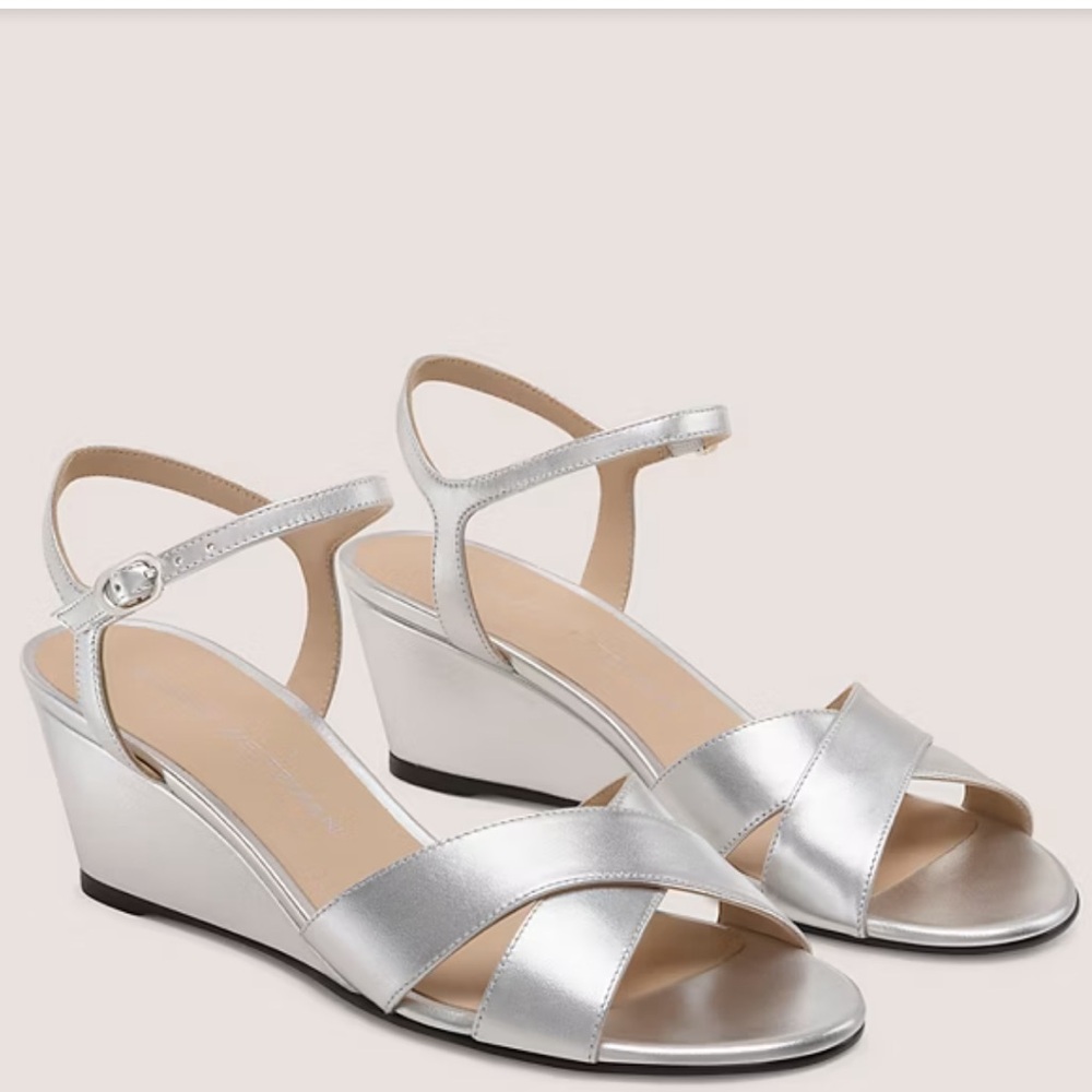 Stuart Weitzman silver wedge